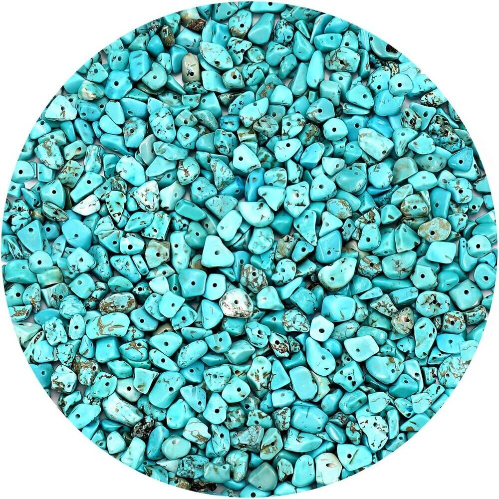 420PCS Chip Stone Beads Turquoise, Irregular Gemstones Healing Crystal Loose Bea